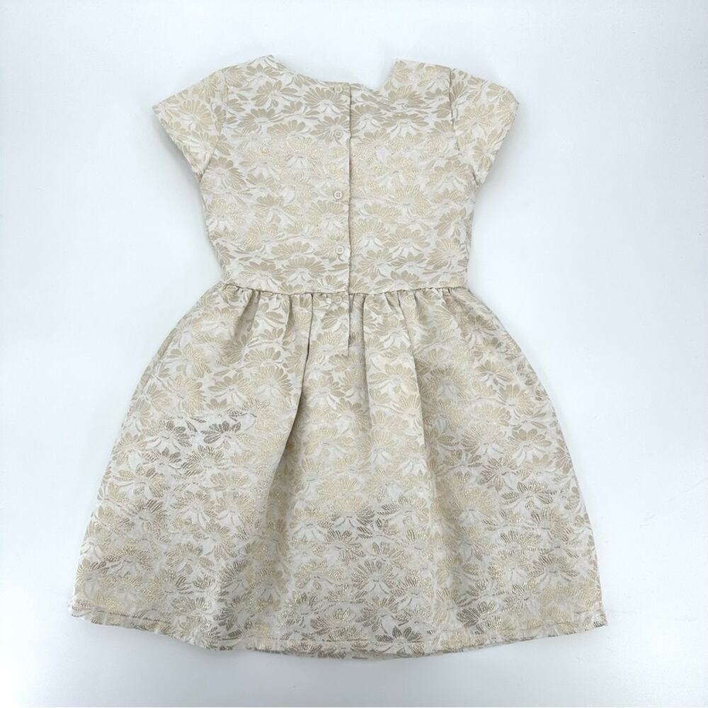 Carter’s girl jacquard woven dress cream metallic gold floral Size 8 - Picture 7 of 11